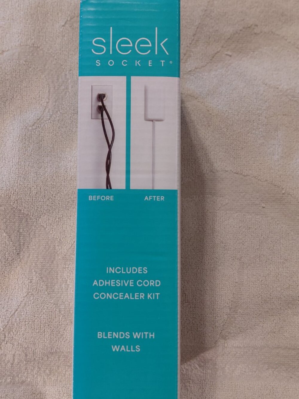 Sleek Socket Ultra-Thin Plug Concealer 8 ft 3 Outlet White Cord Concealer Kit - Picture 3 of 4